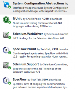 Acceptance Testing with SpecFlow - NuGet Package Manager