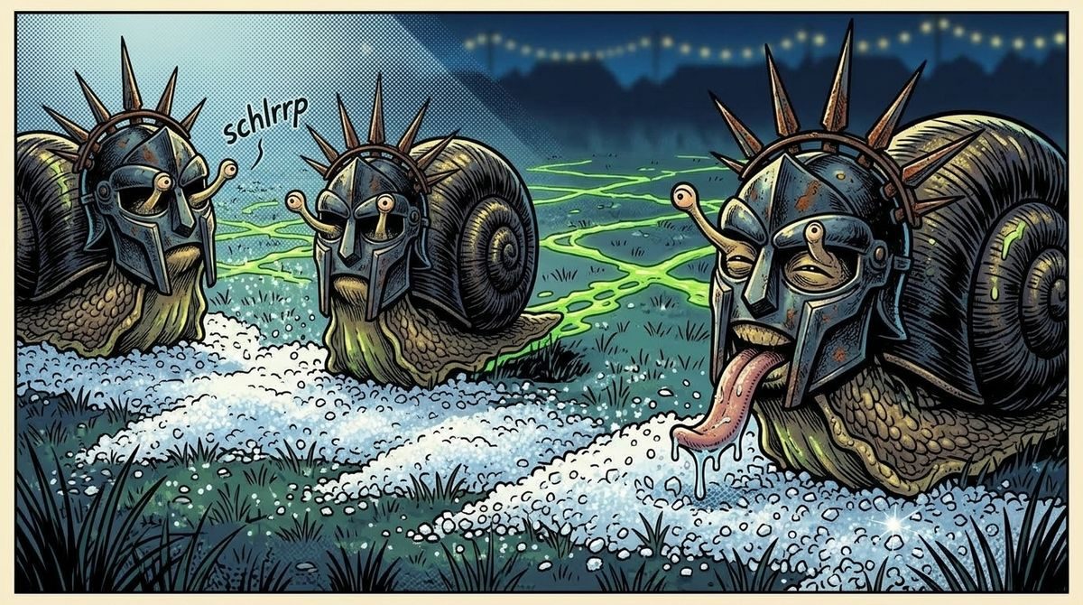 Comic-Panel aus dem Kampf gegen die Schnecken